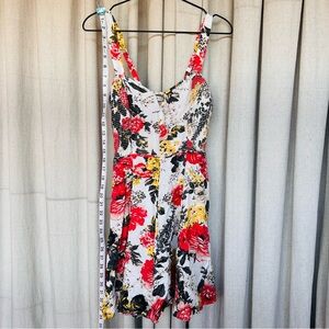 Urban Outfitters Kimchi Blue Cream Floral Keyhole Dress